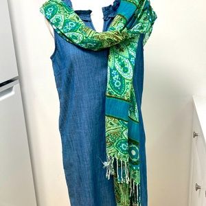 Long Floral and Paisley print Scarf